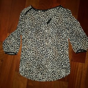 Ann carson leopard print blouse